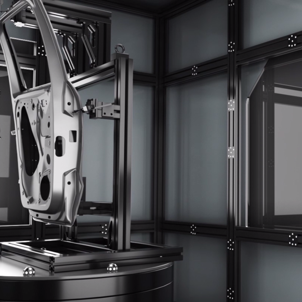 自動3D測定用のMarvelScanGalaxyロボット搭載3Dスキャンシステム